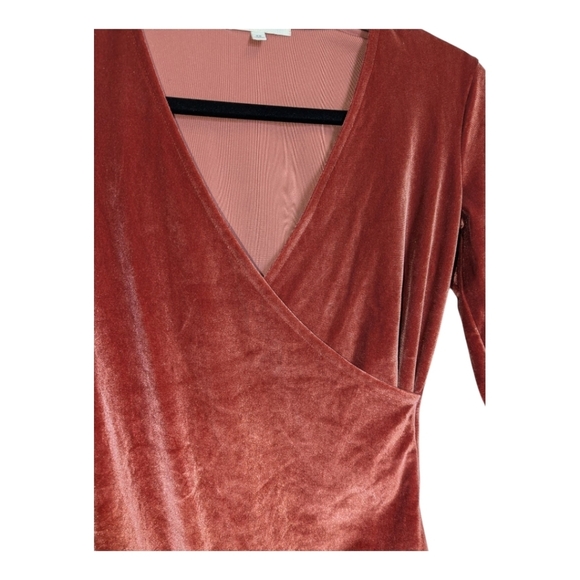 Madewell Velvet Body Suit Orange Wrap Size XS - Picture 6 of 6